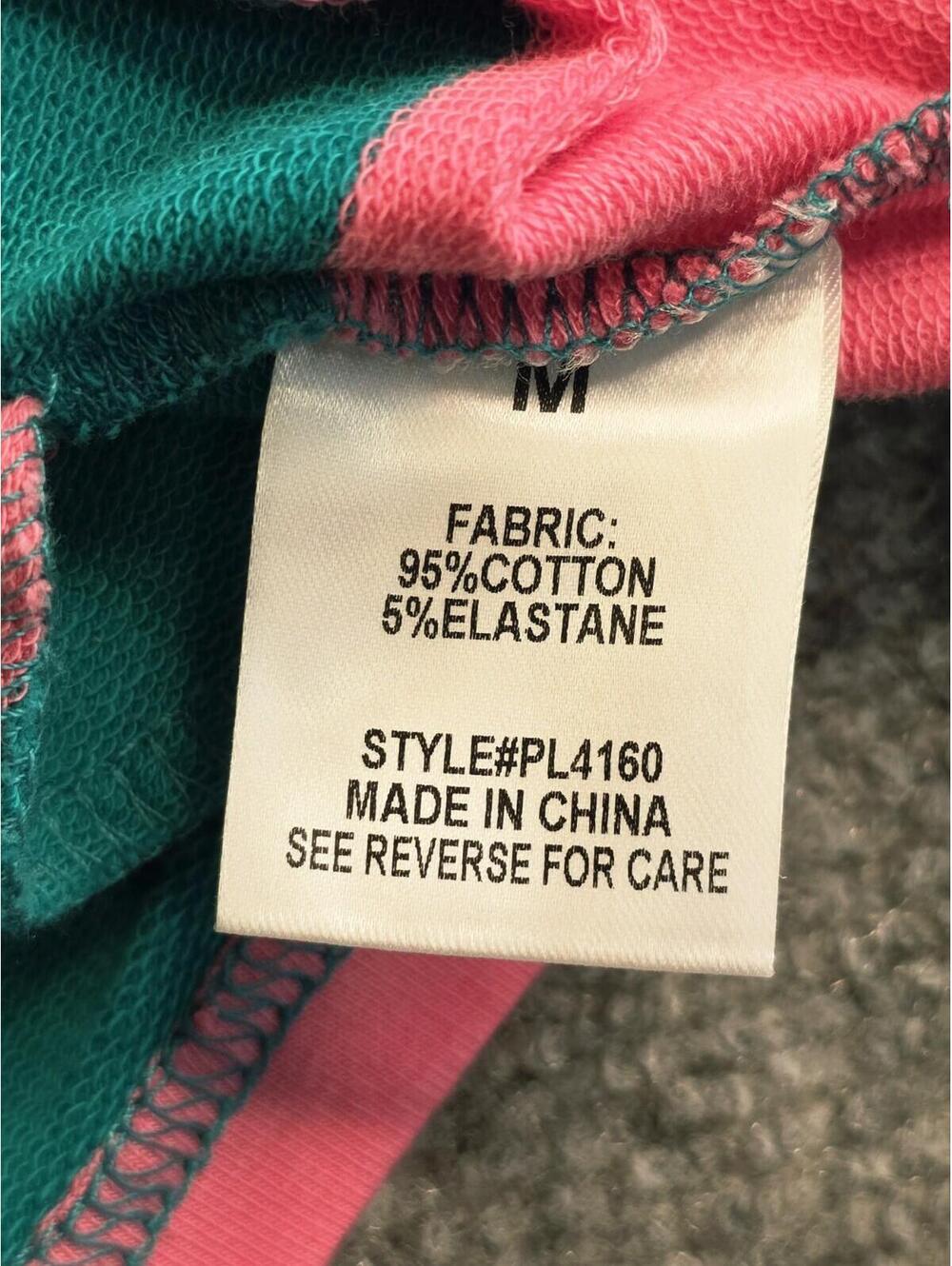 Pink Lily Teal Pink Striped Collared T-Shirt Dress Shift Preppy Knit Mini M - Picture 7 of 8